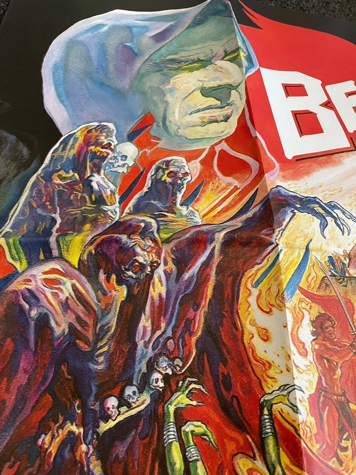 The Beastmaster (1982) UK Quad Movie Poster, Folded, Josh Kirby Artwork, изображение 3