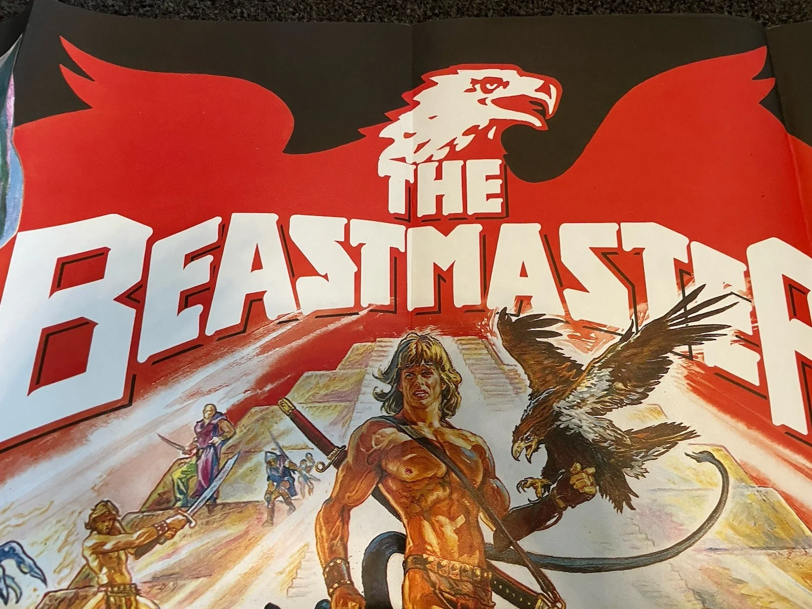 The Beastmaster (1982) UK Quad Movie Poster, Folded, Josh Kirby Artwork, изображение 4