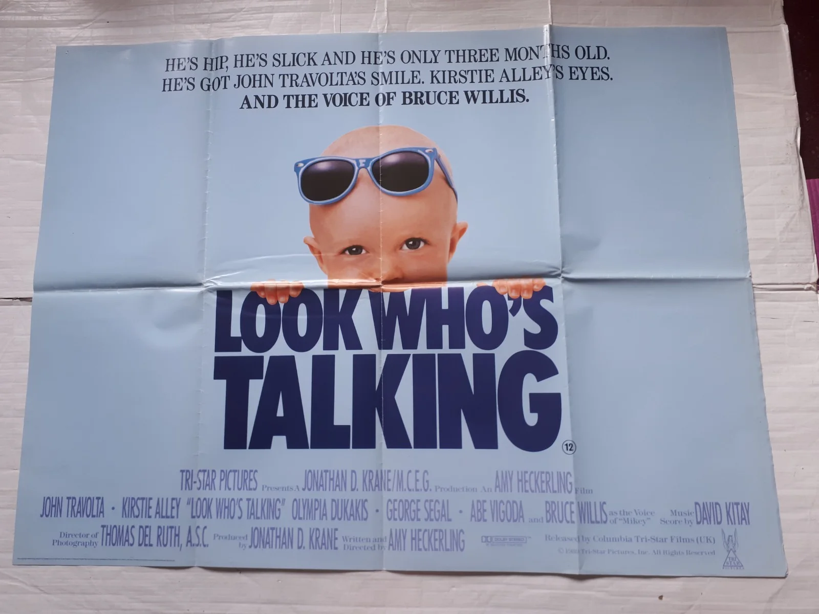 look who's talking 1989 ORIGINAL Poster uk Quad 30x40 1980s bruce willis, image 2