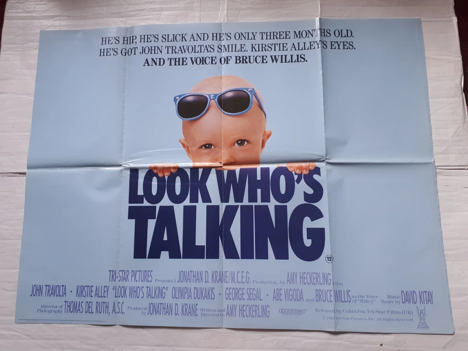 look who's talking 1989 ORIGINAL Poster uk Quad 30x40 1980s bruce willis, image 3