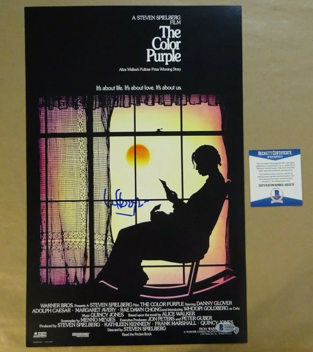 Whoopi Goldberg — Autographed WHOOPI GOLDBERG Signed The Color Purple 11"x17" BECKETT BAS COA