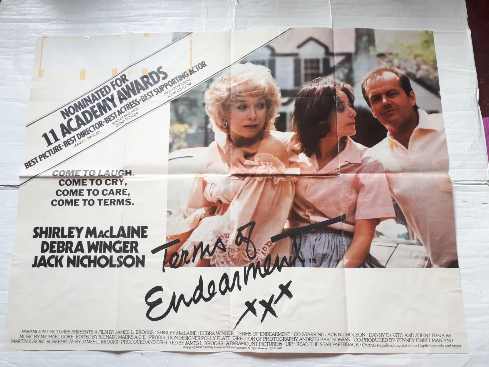 terms of endearment 1984 ORIGINAL Poster uk Quad 30x40 1980s Jack Nicholson, изображение 2
