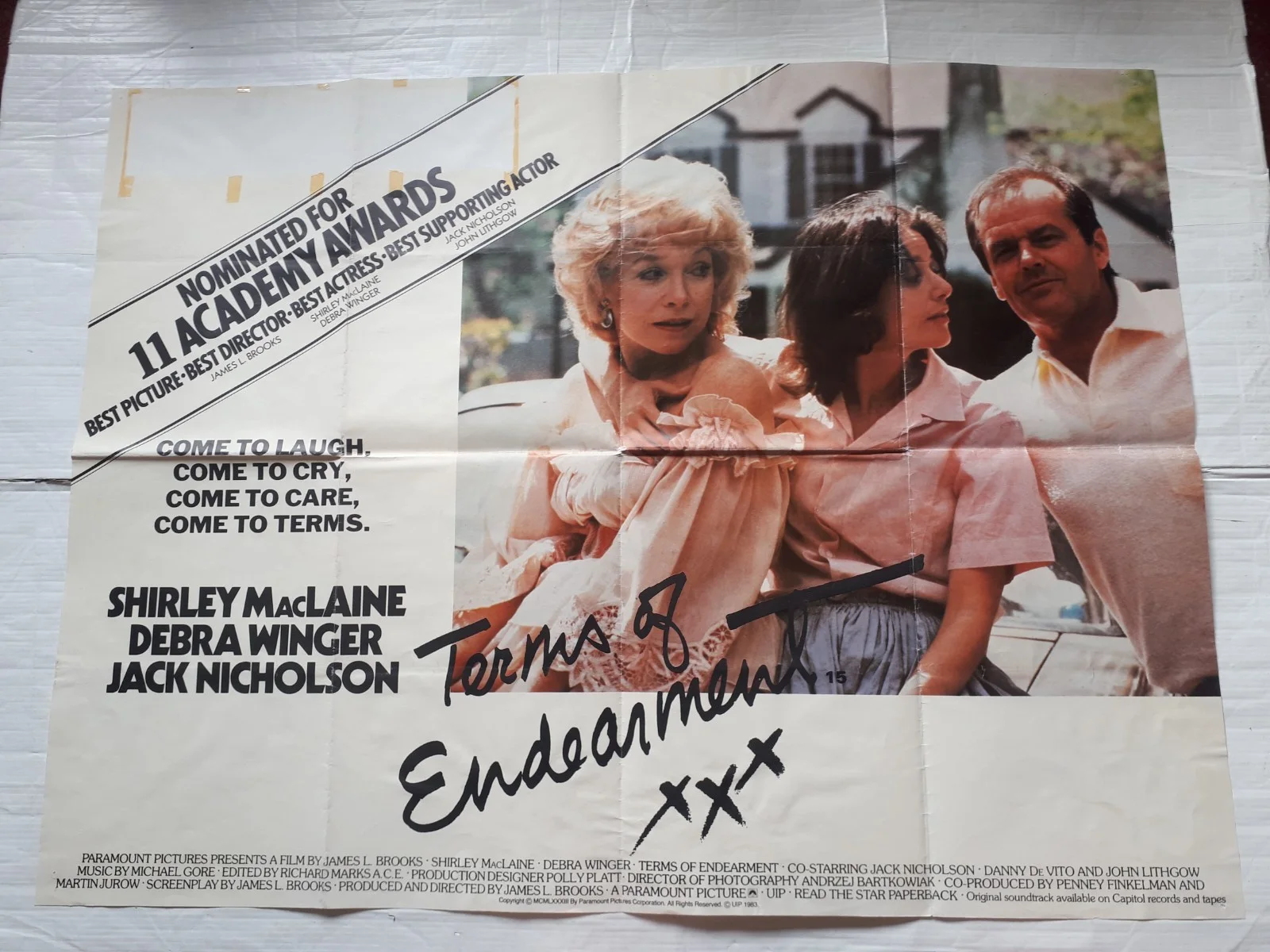terms of endearment 1984 ORIGINAL Poster uk Quad 30x40 1980s Jack Nicholson, изображение 3