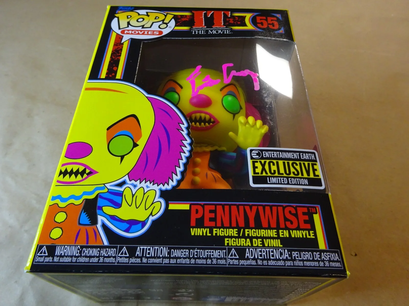 Tim Curry — Signed Tim Curry Autographed IT Blacklight Pennywise Funko Pop Beckett BAS COA, image 2