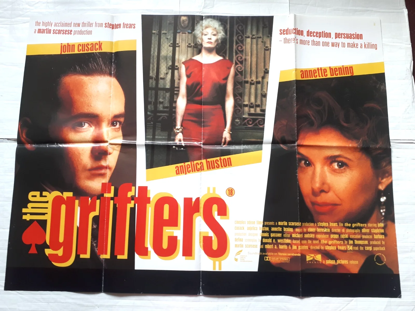 the grifters 1990 ORIGINAL Poster uk Quad 30x40 1990s John Cusack, изображение 2