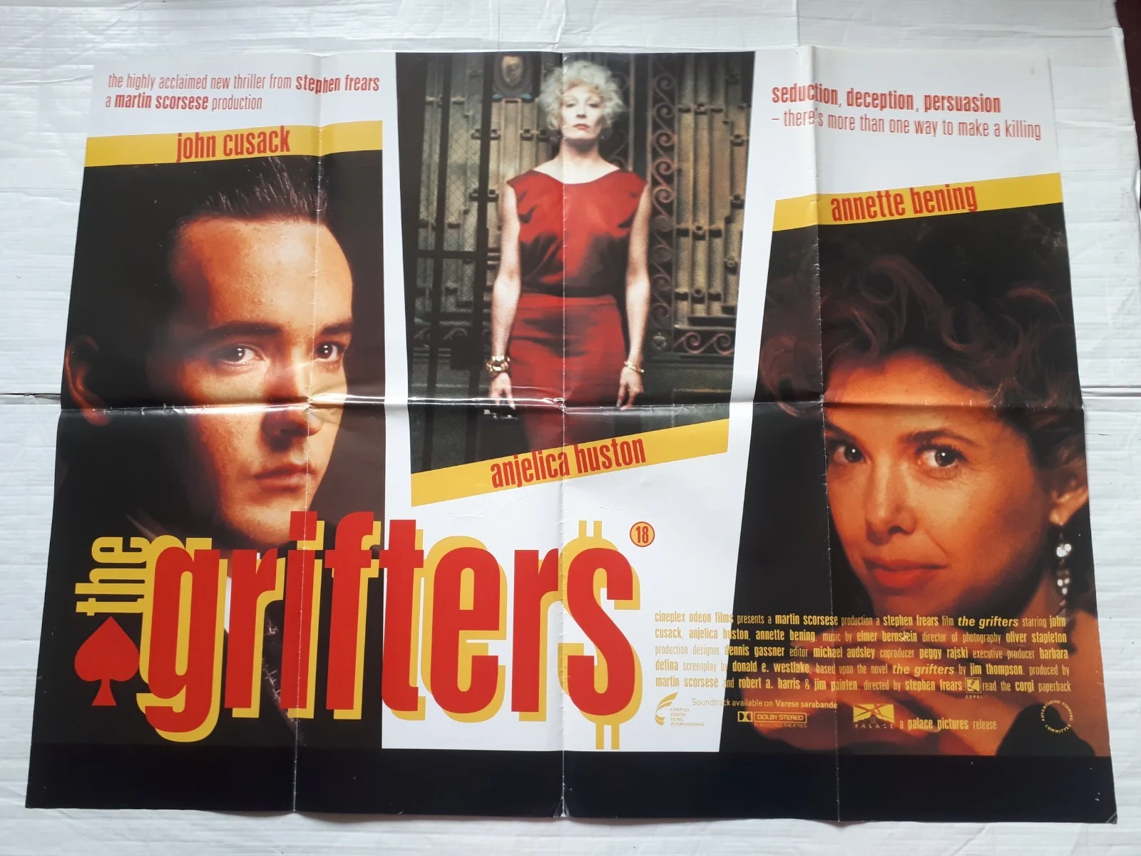 the grifters 1990 ORIGINAL Poster uk Quad 30x40 1990s John Cusack, изображение 3