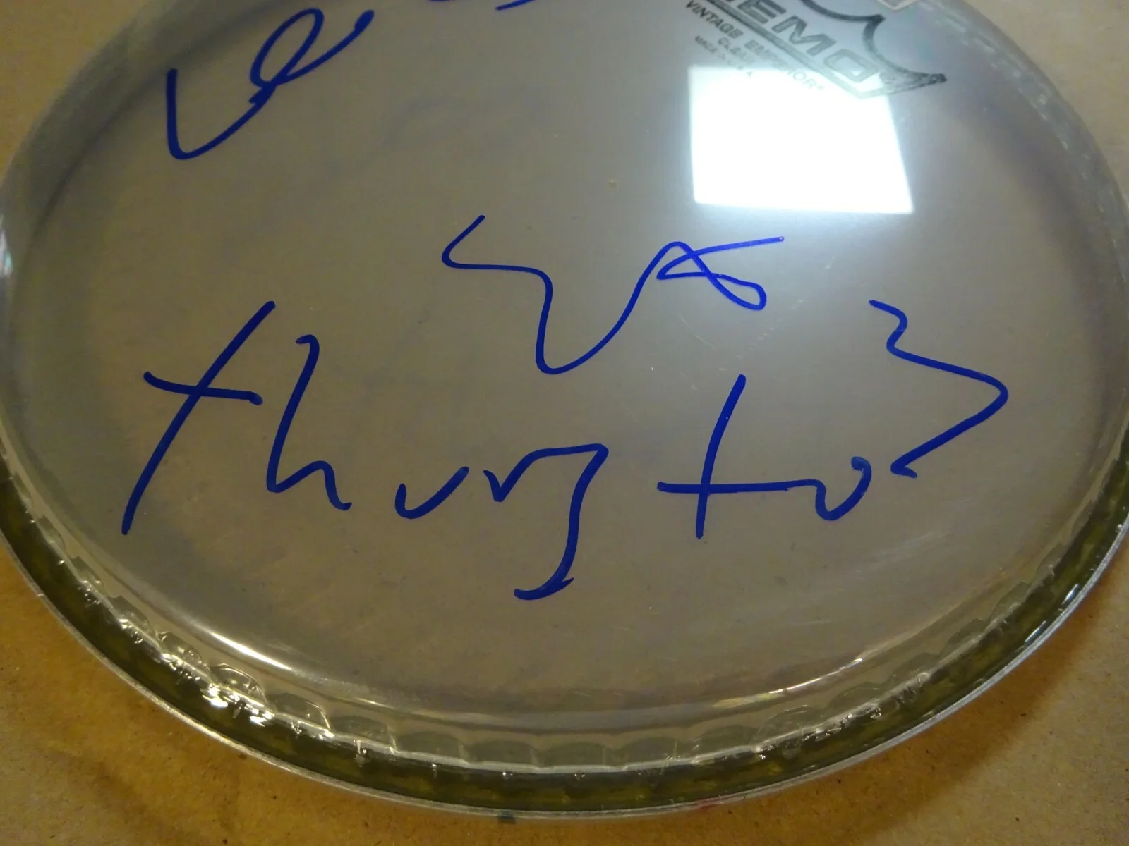 SONIC YOUTH Autographed Drum Head Signed By 3 Moore Shelley Ranaldo BECKETT LOA, изображение 3