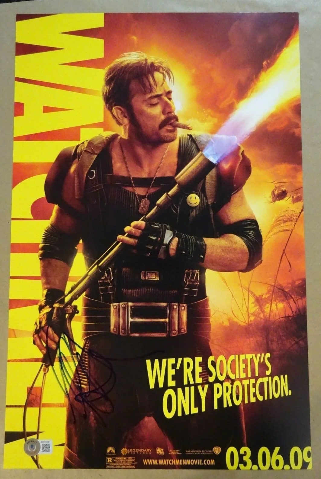 Jeffrey Dean Morgan — Signed JEFFREY DEAN MORGAN Autographed WATCHMEN 11"x17" Photo BECKETT COA, изображение 2