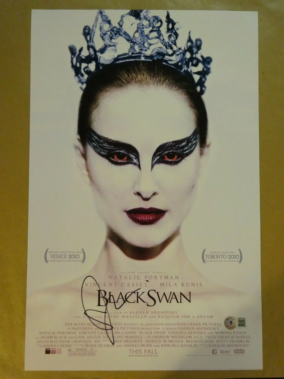 Mila Kunis — Autographed MILA KUNIS Signed BLACK SWAN Photo 11"x17" BECKETT BAS COA, image 2