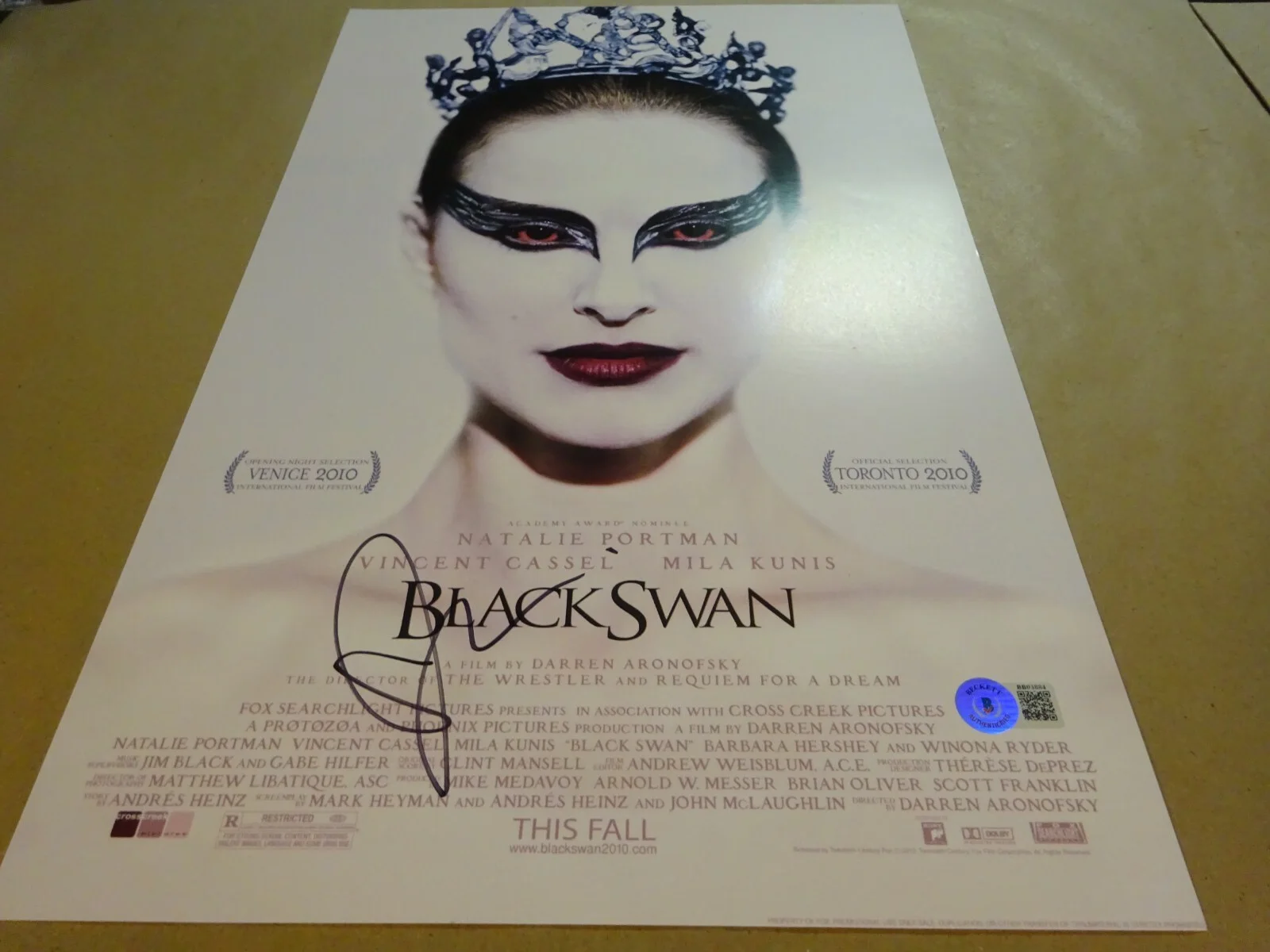 Mila Kunis — Autographed MILA KUNIS Signed BLACK SWAN Photo 11"x17" BECKETT BAS COA, image 3
