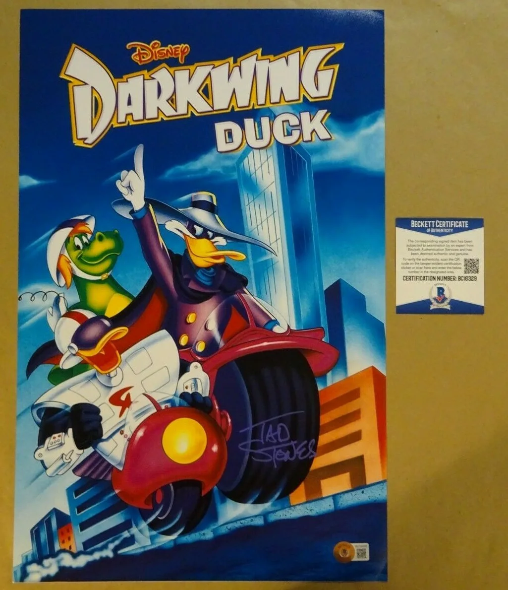 Tad Stones — Autographed TAD STONES Signed DARKWING DUCK Photo 11"x17" BECKETT BAS COA