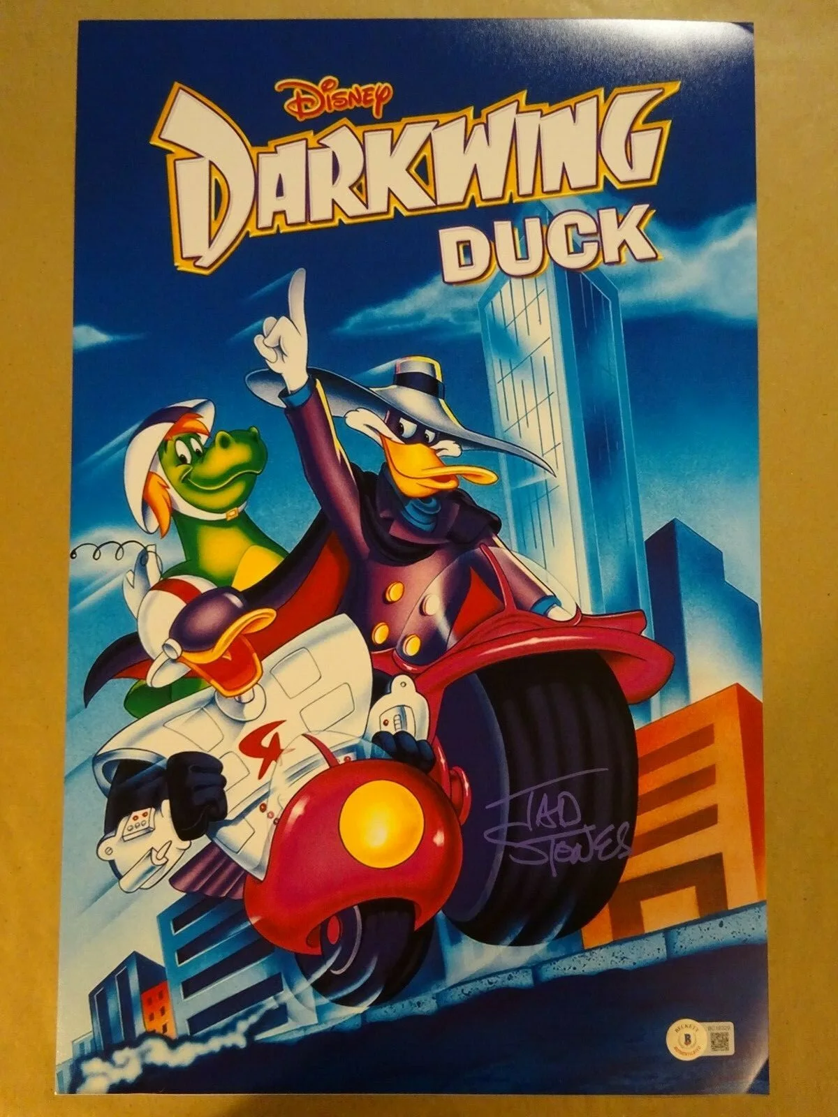 Tad Stones — Autographed TAD STONES Signed DARKWING DUCK Photo 11"x17" BECKETT BAS COA, image 2