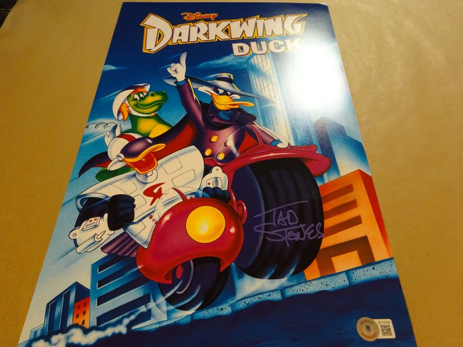 Tad Stones — Autographed TAD STONES Signed DARKWING DUCK Photo 11"x17" BECKETT BAS COA, image 3