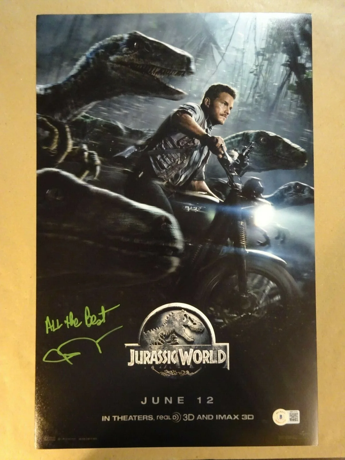John Rosengrant — Autographed JOHN ROSENGRANT Signed JURASSIC WORLD Photo 11"x17" BECKETT BAS COA, изображение 2