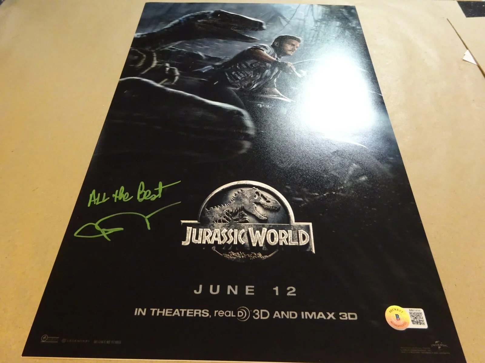 John Rosengrant — Autographed JOHN ROSENGRANT Signed JURASSIC WORLD Photo 11"x17" BECKETT BAS COA, изображение 3