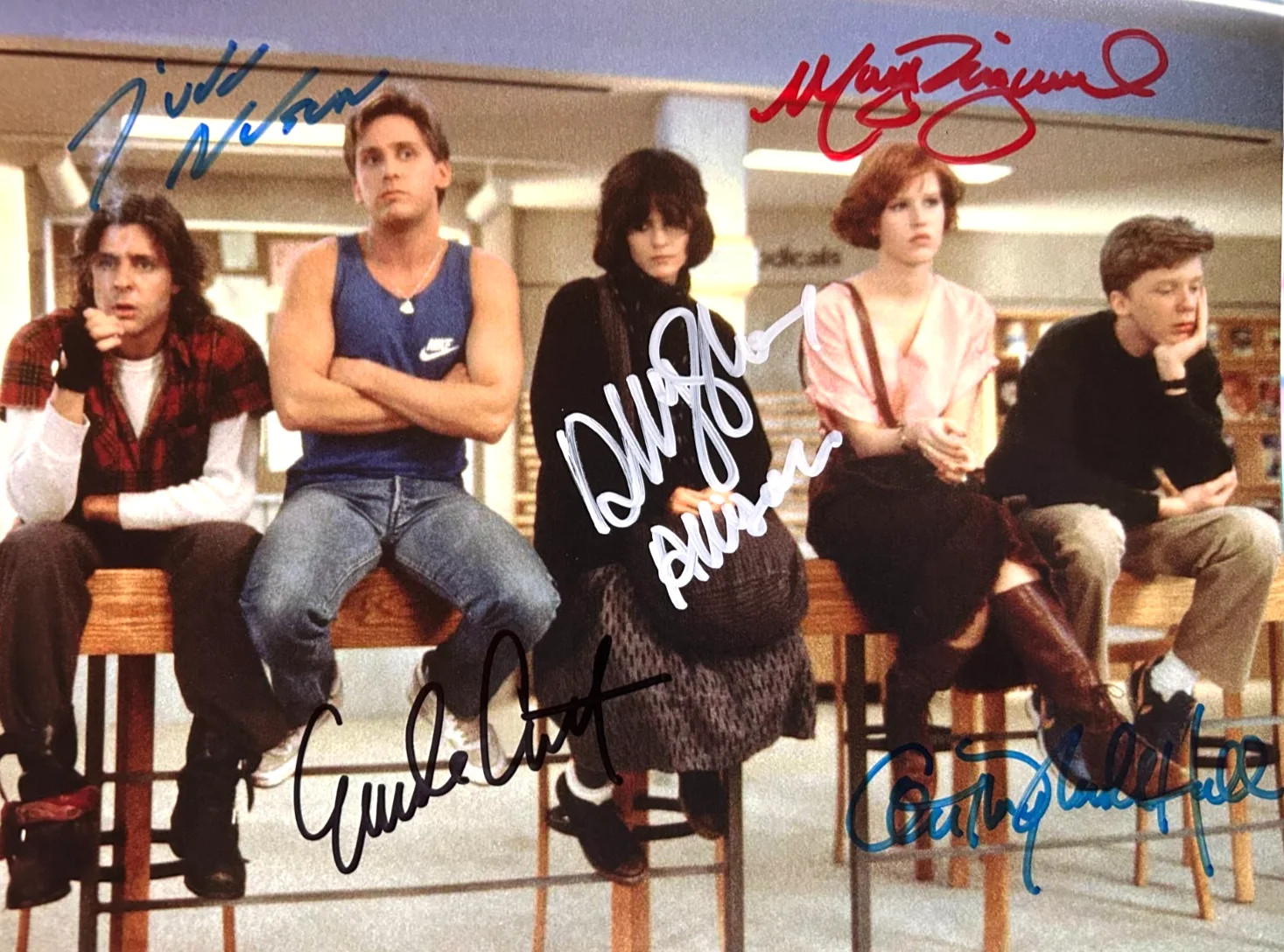 Estevez, Nelson, Hall, Sheedy, Ringwald — EMMA STONE Signed POOR THINGS 8x10" Original Authentic Autograph GENUINE w/COA, image 3