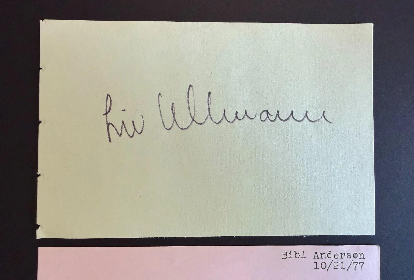 Bibi Andersson & Liv Ullmann Signed Album Pages Bergman Autographs RARE, изображение 2