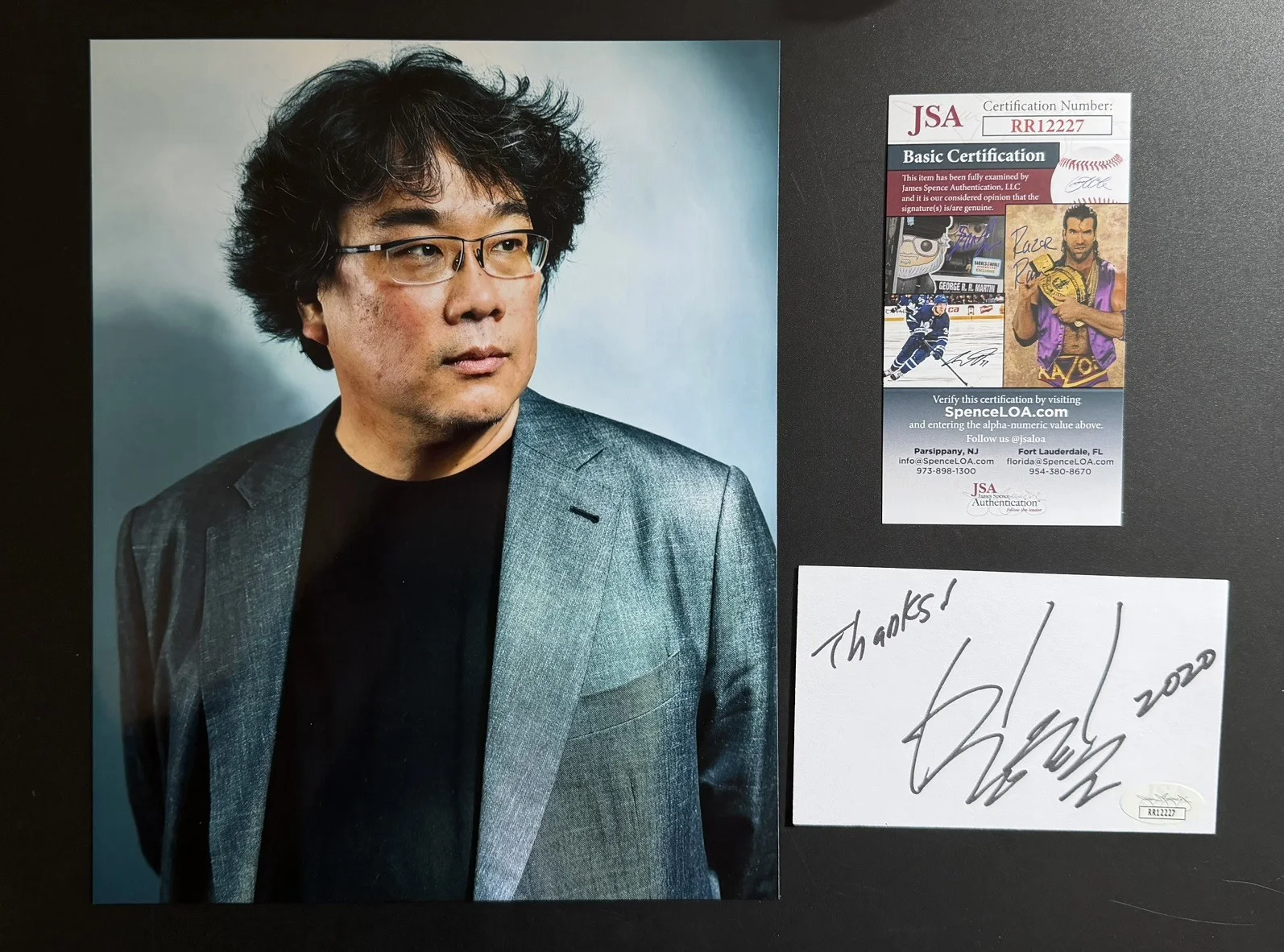 Bong Joon-ho Signed 3x5 Index Card Autograph Parasite Director JSA + 8x10 Photo, изображение 3