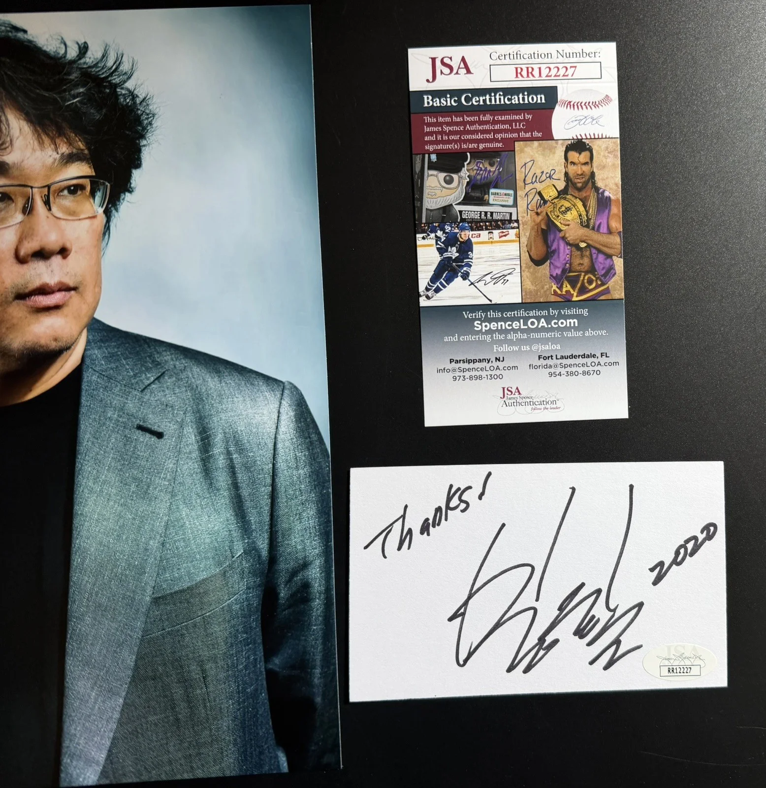 Bong Joon-ho Signed 3x5 Index Card Autograph Parasite Director JSA + 8x10 Photo, изображение 4