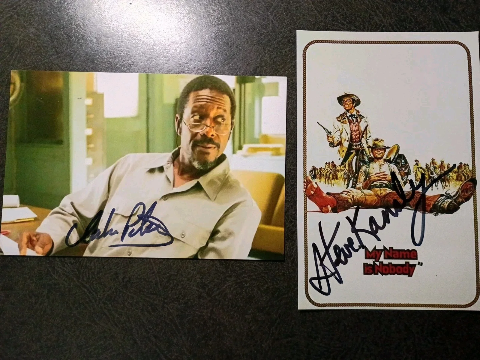 STEVE KANALY As RAY KREBBS — CLARKE PETERS & STEVE KANALY 2 Hand Signed Autograph 4X6 Photo s -2 ACTORS