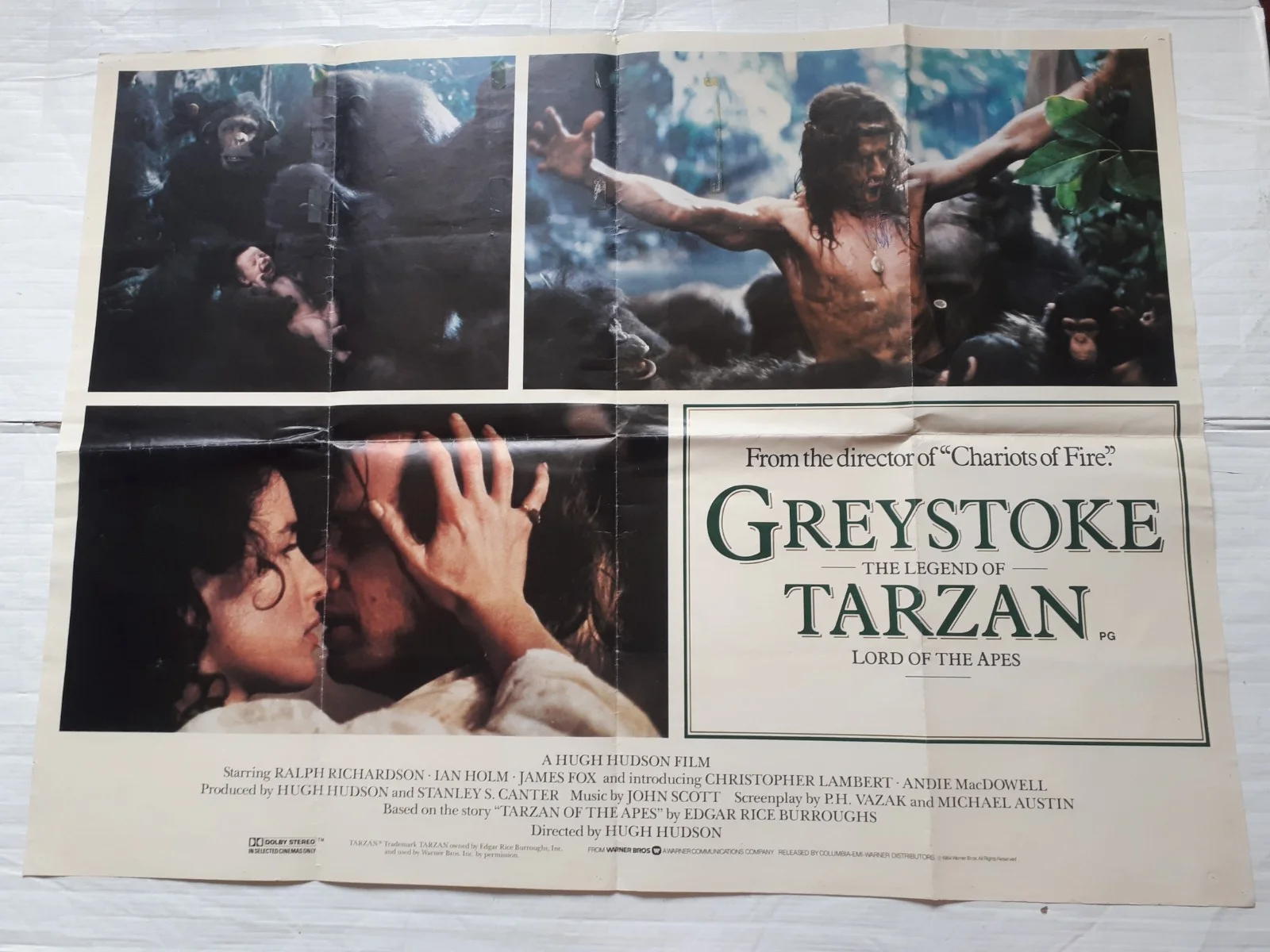 Greystoke The Legend of Tarzan Lord of the apes 1984 ORIGINAL Poster Quad 30x40", изображение 2