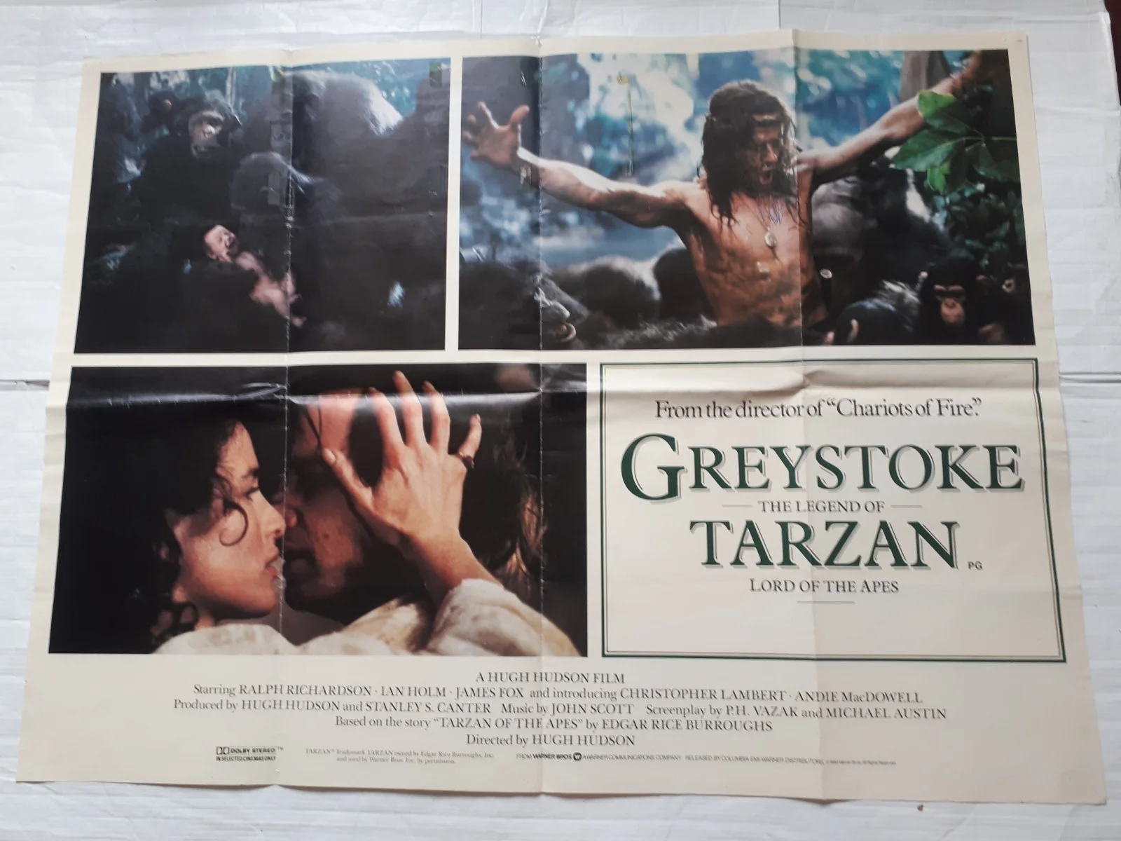 Greystoke The Legend of Tarzan Lord of the apes 1984 ORIGINAL Poster Quad 30x40", изображение 3