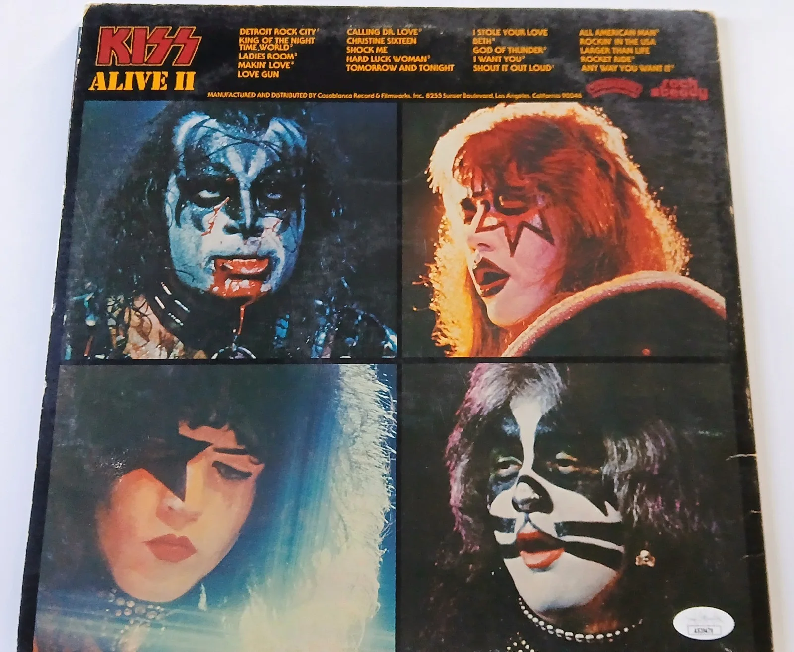Ace Frehley KISS Alive II 2 Signed Autographed Album Vinyl LP COA JSA Framed, изображение 5