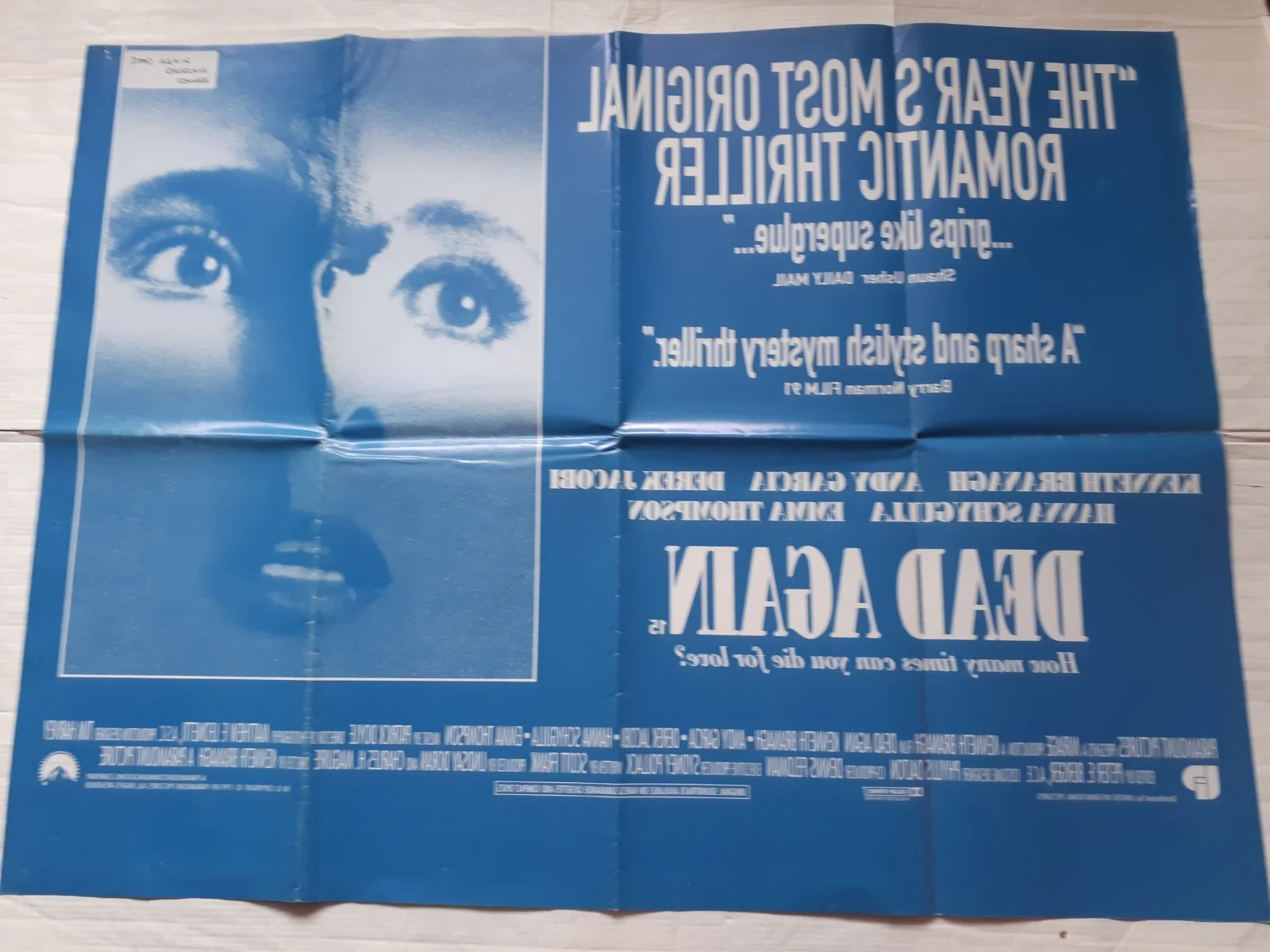 dead again 1991 ORIGINAL Poster UK Quad 30x40" 1990s kenneth branagh, image 4