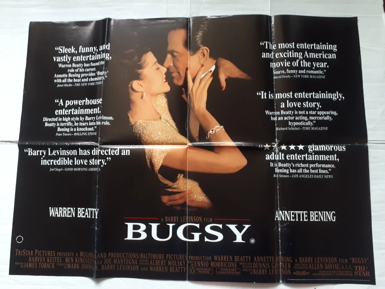 bugsy 1991 ORIGINAL Poster UK Quad 30x40" 1990s warren beaty annette bening, изображение 3