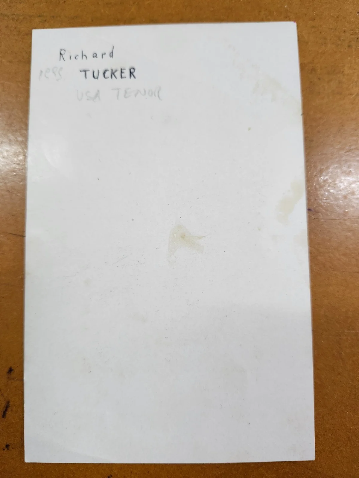 Photo Richard Tucker American Opera Tenor With Original Signed Size 5 1/2"x3 1/2, image 2