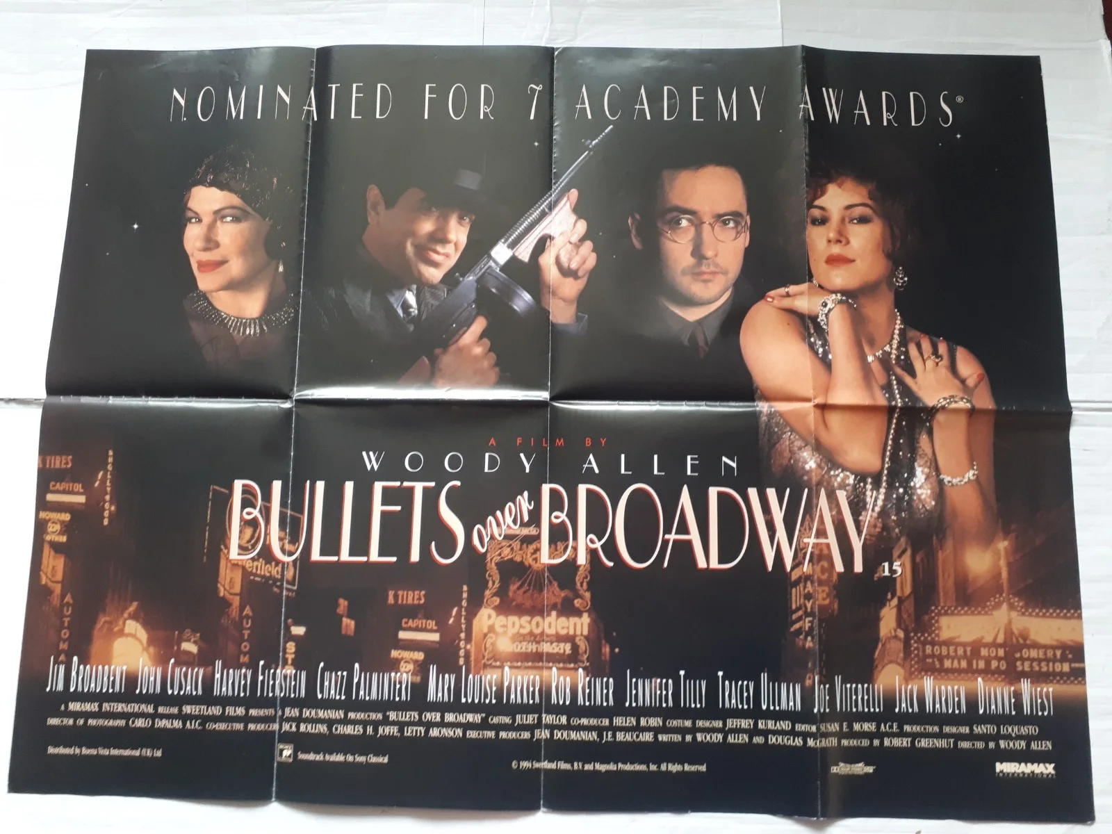 bullets over broadway 1994 ORIGINAL Poster UK Quad 30x40" 1990s, image 2