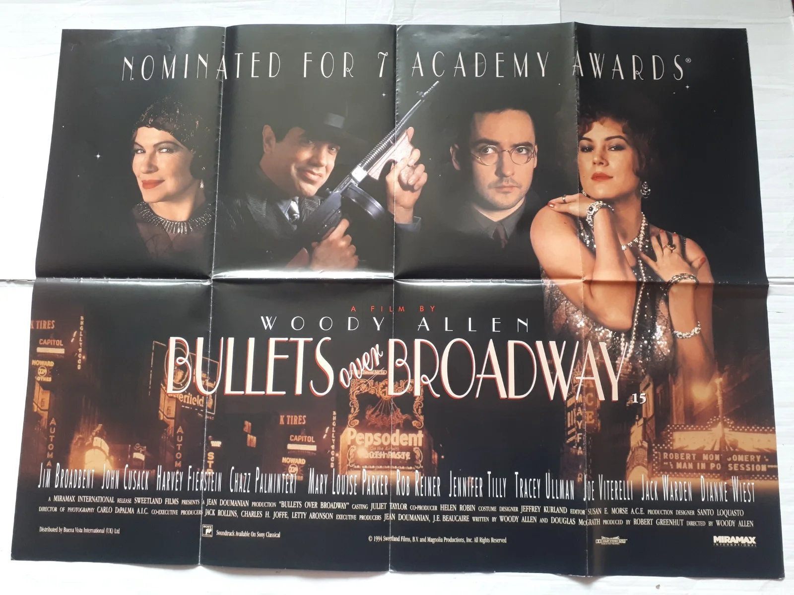bullets over broadway 1994 ORIGINAL Poster UK Quad 30x40" 1990s, image 3