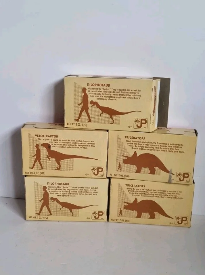 Set Of 5 Jurassic Park Dinosaur Cookies Rare Universal Studios Vintage JP 1992, image 2