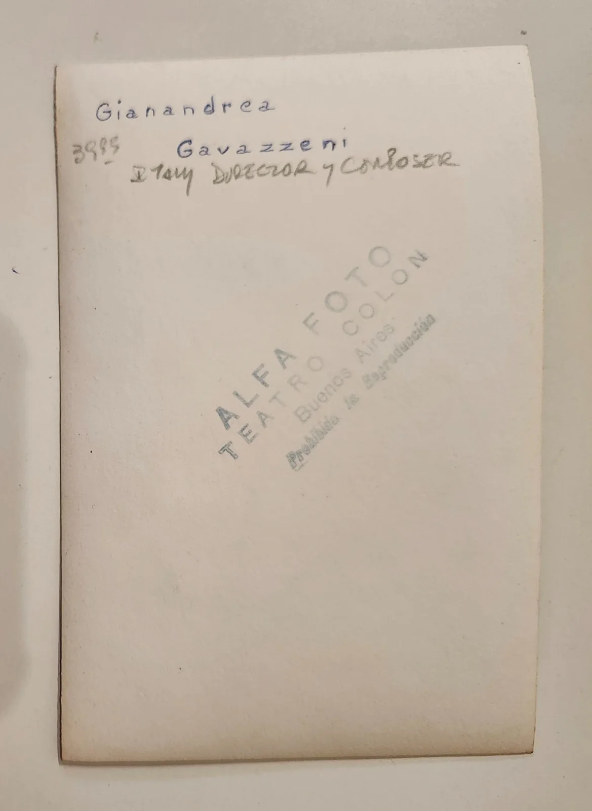 1971 R Photo Gianandrea Gavazzeni Opera Director Theater Colon Original Signed, image 2
