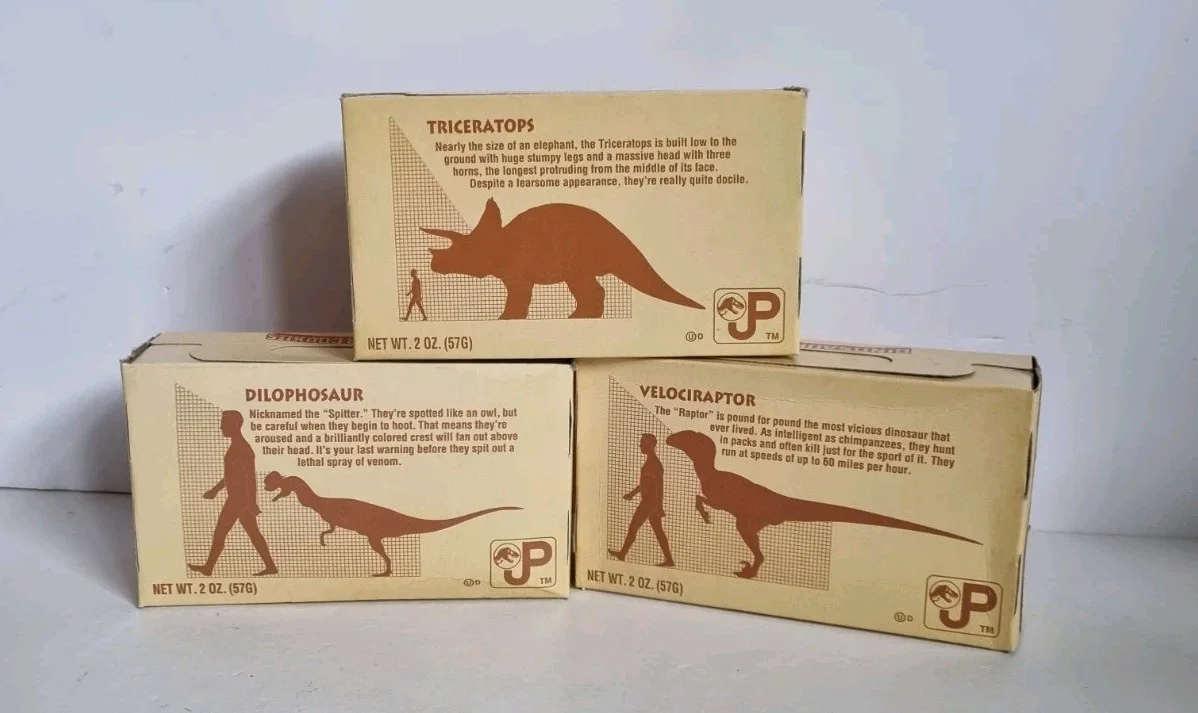 Set Of 3 Jurassic Park Dinosaur Cookies Rare Universal Studios Vintage JP 1992, image 2
