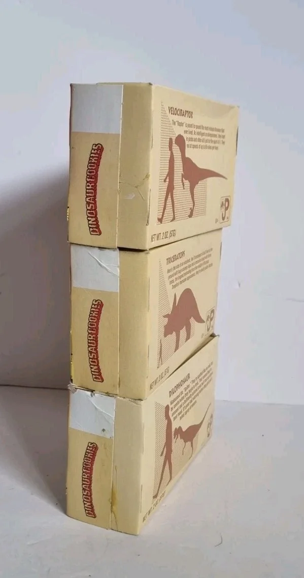 Set Of 3 Jurassic Park Dinosaur Cookies Rare Universal Studios Vintage JP 1992, image 3
