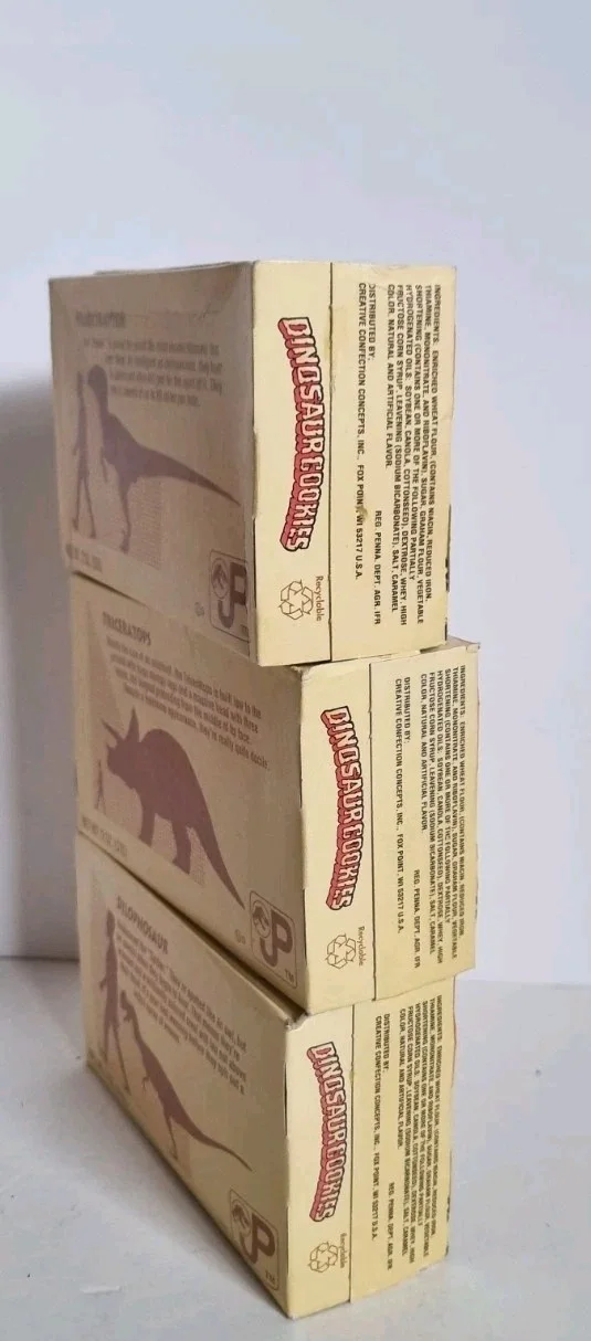 Set Of 3 Jurassic Park Dinosaur Cookies Rare Universal Studios Vintage JP 1992, image 4