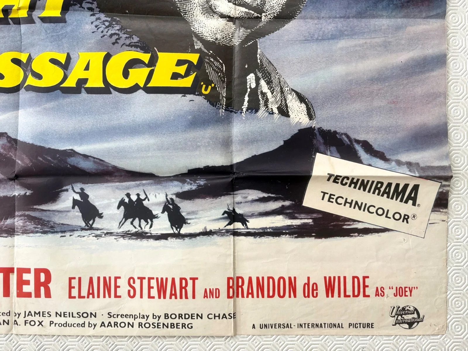Night Passage Original 1957 Quad Poster James Stewart Audie Murphy, изображение 3