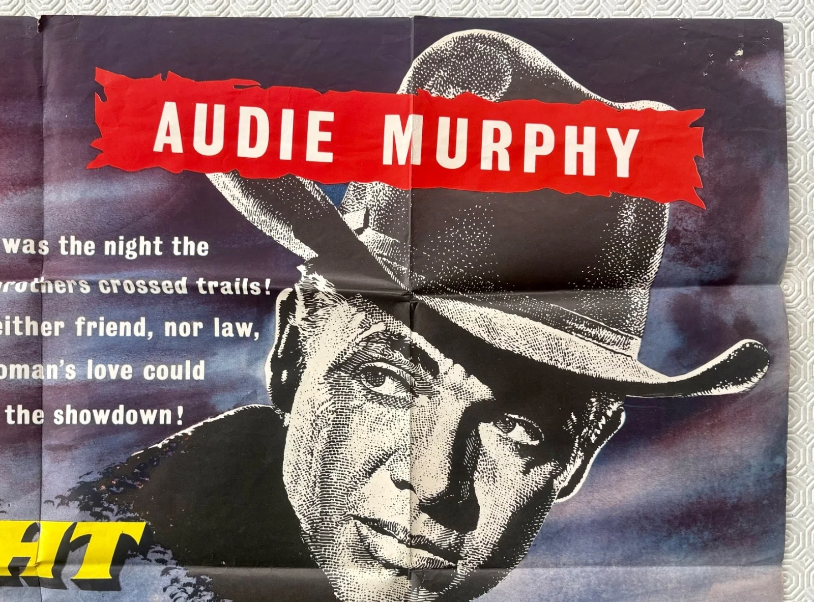 Night Passage Original 1957 Quad Poster James Stewart Audie Murphy, изображение 4