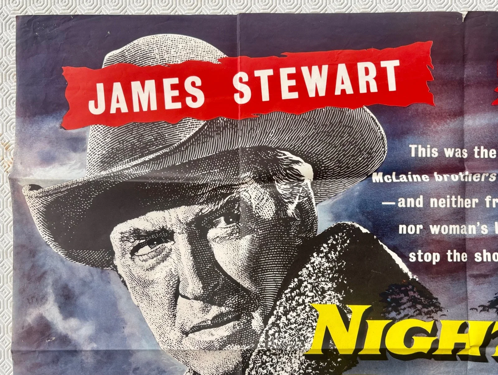 Night Passage Original 1957 Quad Poster James Stewart Audie Murphy, изображение 5
