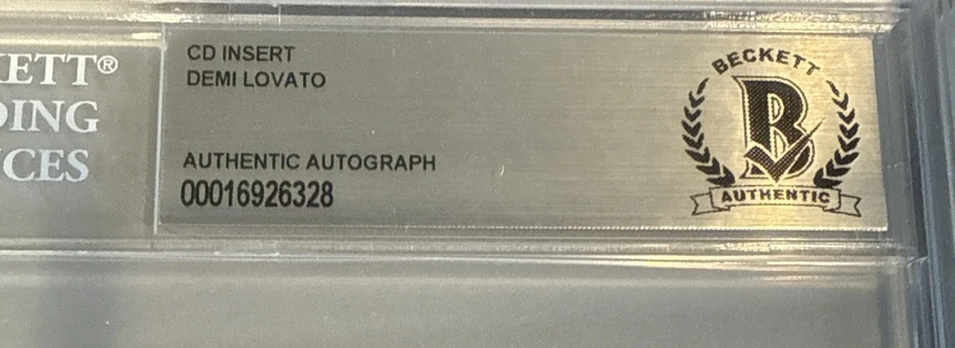 Demi Lovato Signed CD Promo Card Beckett BAS Encased Slabbed, изображение 3