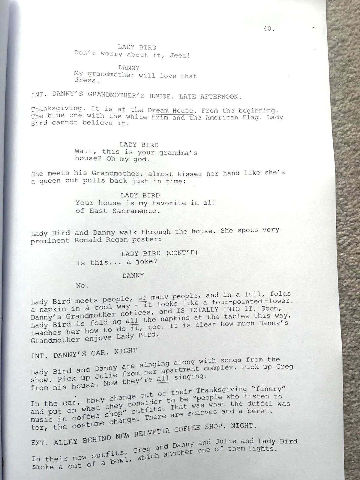 Lady Bird Film Screenplay / Script. Saoirse Ronan, Lucas Hedges, Laurie Metcalf., image 2