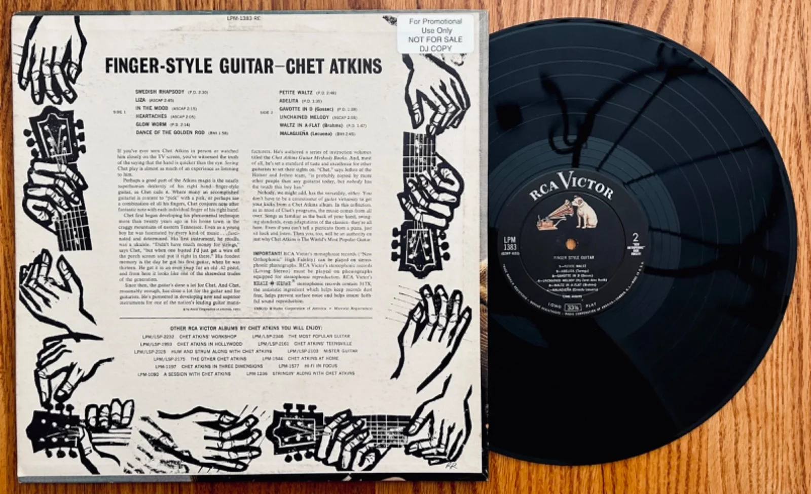 CHET ATKINS • Signed FINGER STYLE GUITAR Promo/DJ Album~Near Mint! RCA VICTOR, изображение 2