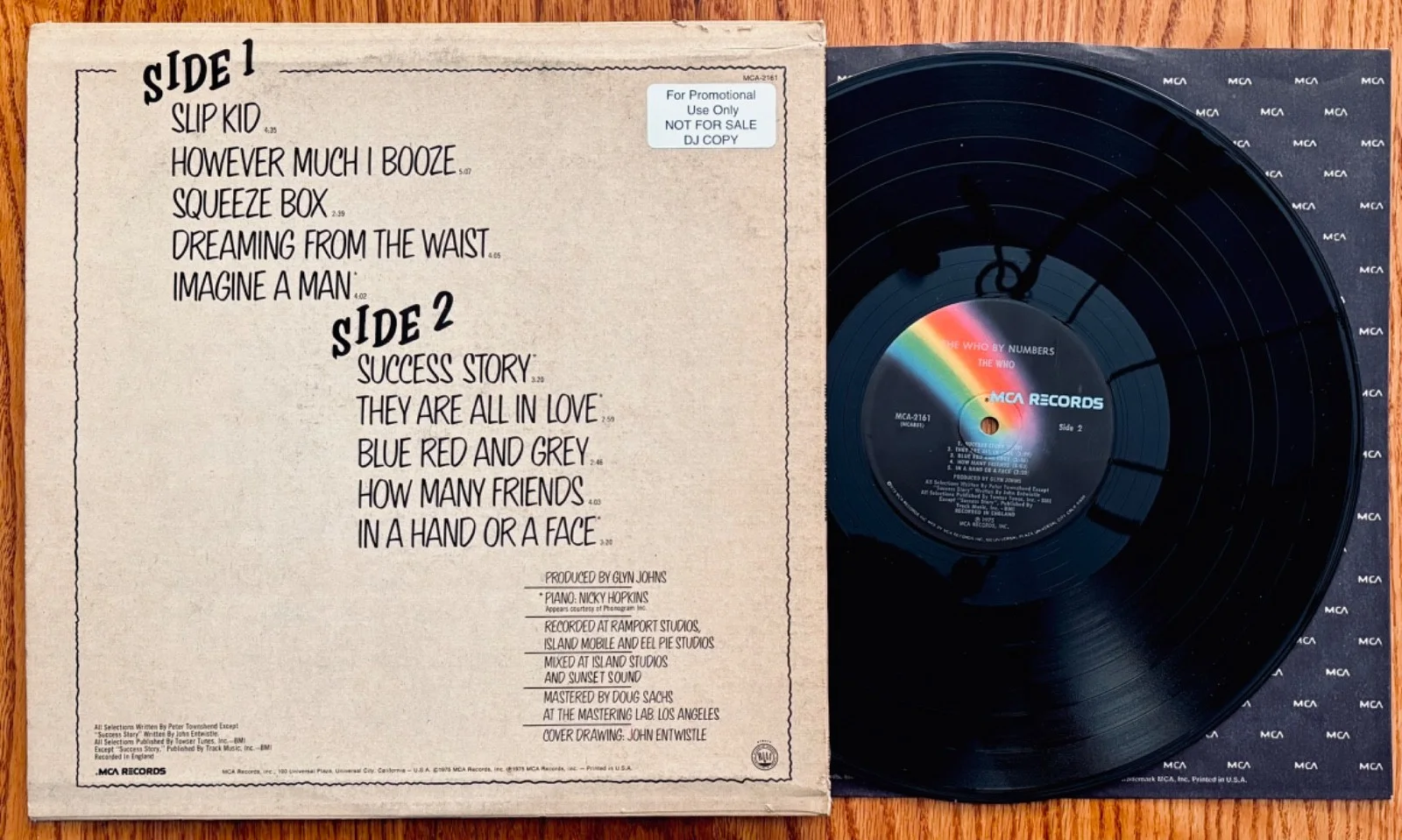 THE WHO • Pete Townshend Signed THE WHO BY NUMBERS Promo/DJ Album~Near Mint, изображение 2