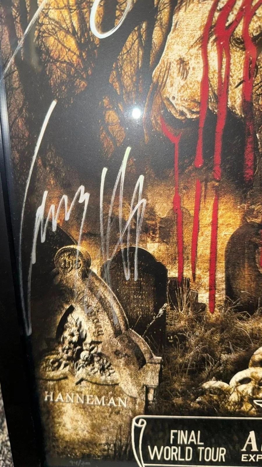 SLAYER ASHEVILLE 2019 Band Signed Show Poster, изображение 2