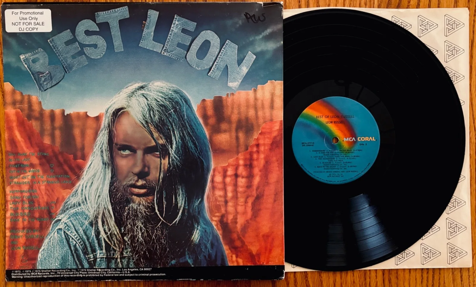 LEON RUSSELL • Signed BEST OF LEON RUSSELL DJ/Promo Album~Near Mint~Tightrope, изображение 2