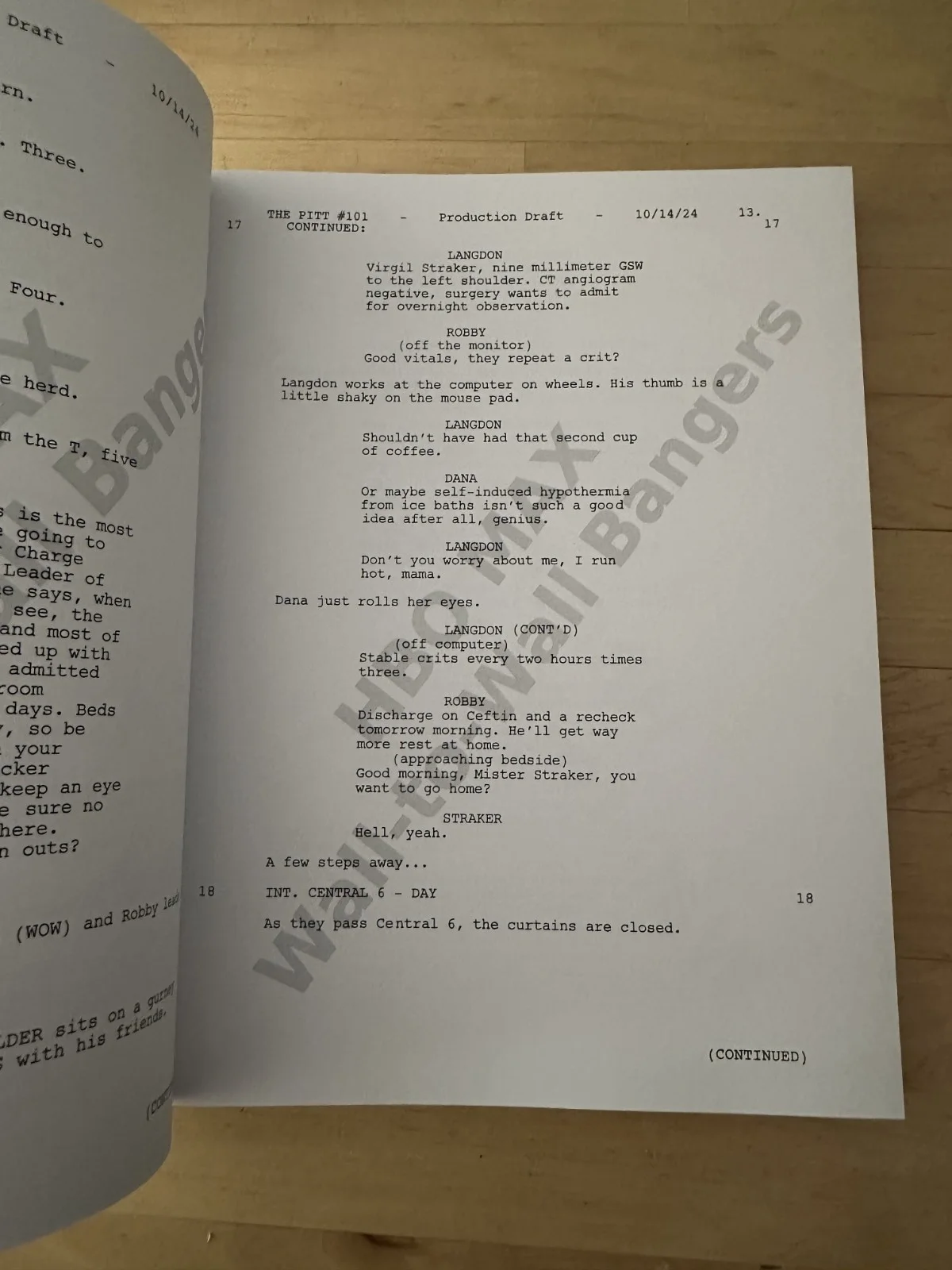 THE PITT PROMO SHOOTING SCRIPT REPRODUCTION EPISODE 1 HBO MAX UK, изображение 2