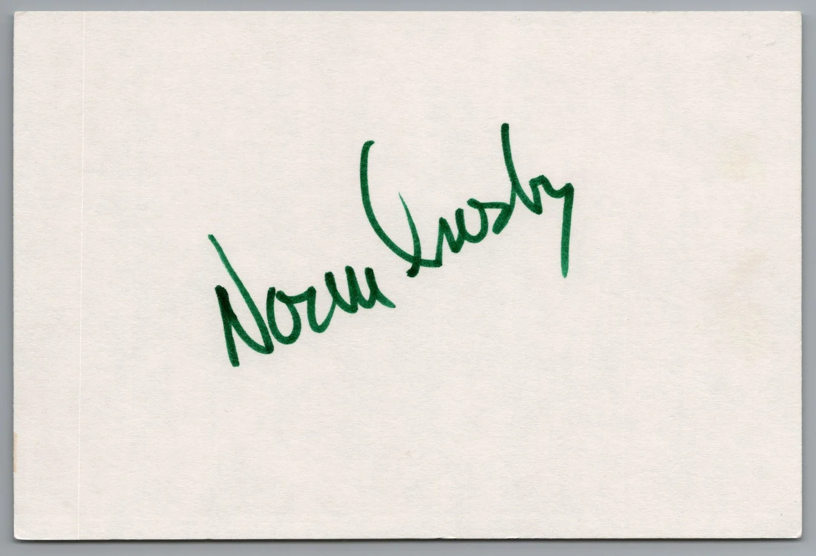 Norm Crosby — Norm Crosby Signed 4x6 Index Card Dean Martin Celebrity Roasts Autographed