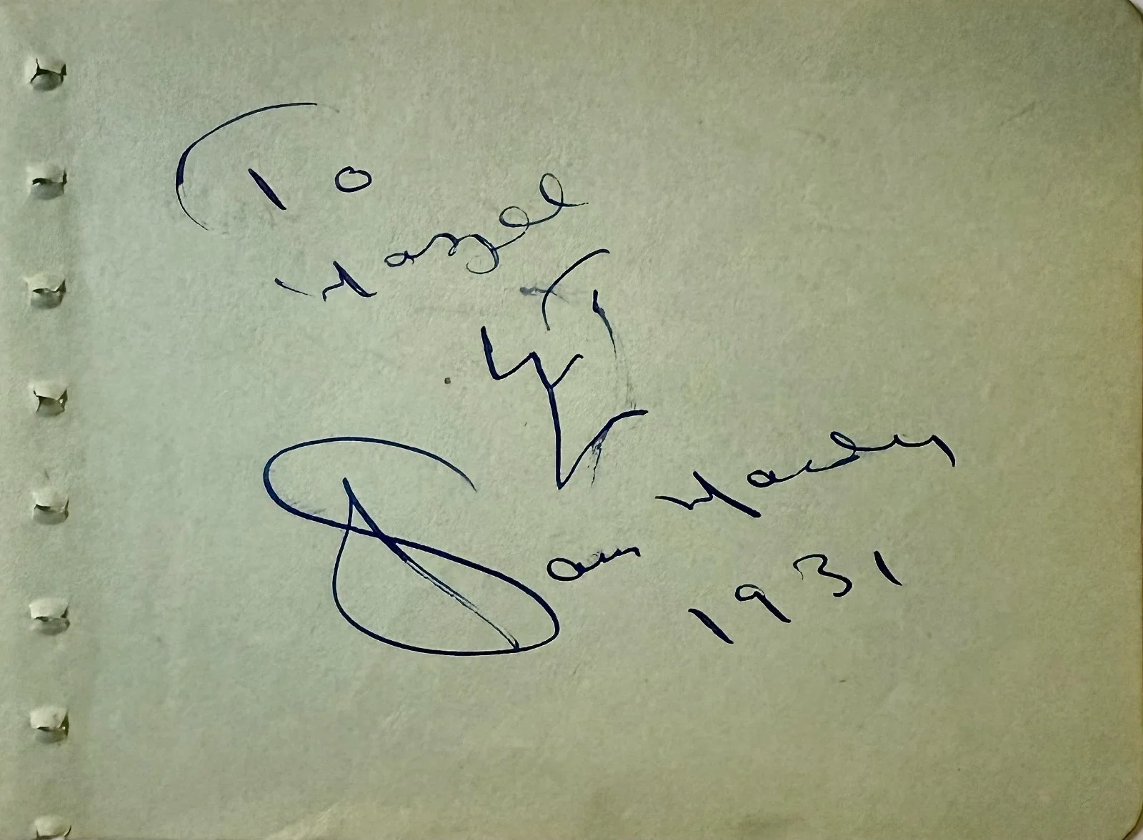 Sam Hardy — SAM HARDY Signed Autographed 4"x 5" ALBUM PAGE RENO The Miracle Woman KING KONG, изображение 3