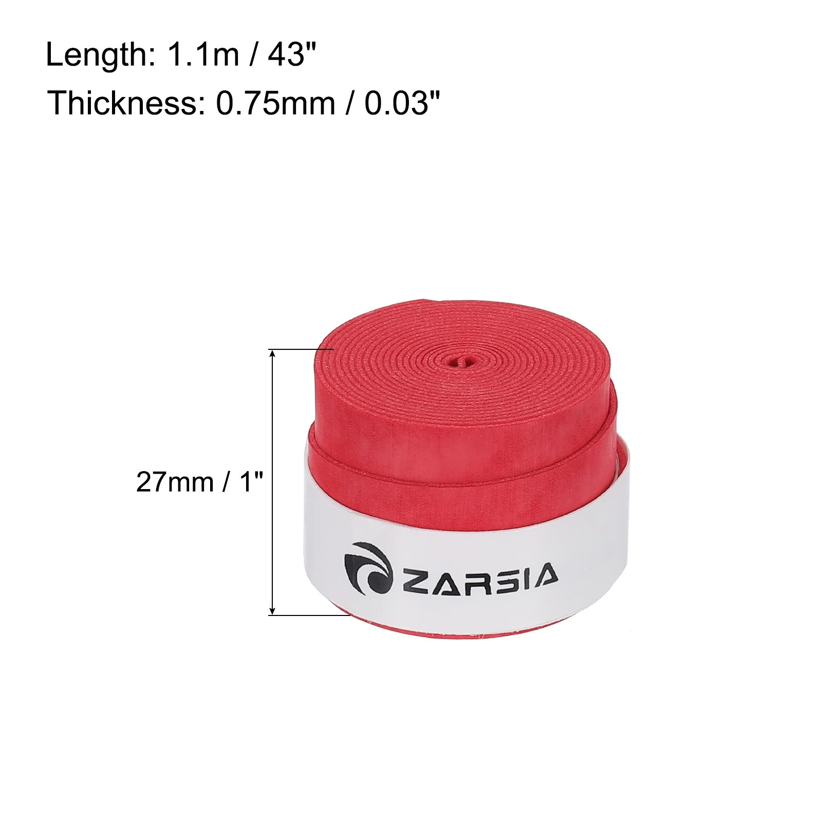 5pcs Drum Stick Tape Drumstick Grips Anti Slip 1" Width 43" Red, изображение 2
